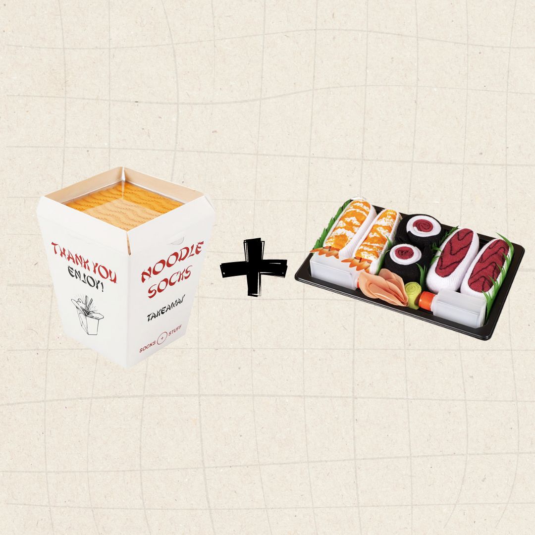 Gif Bundle Pack:Noodle+Three Pair Sushi Socks Box