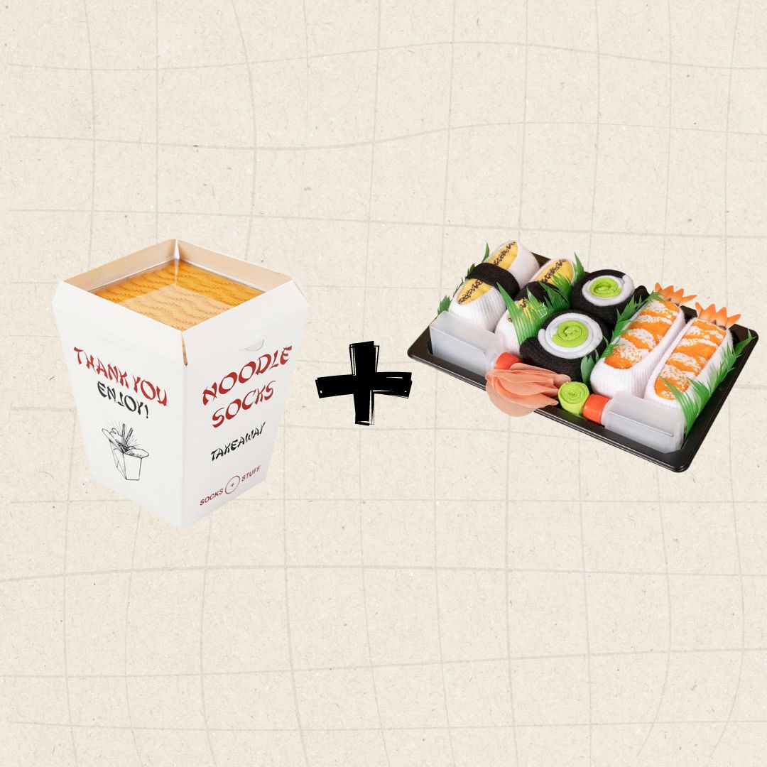 Gif Bundle Pack:Noodle+Three Pair Sushi Socks Box