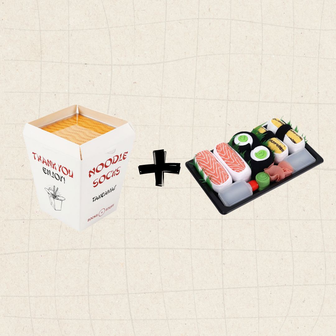 Gif Bundle Pack:Noodle+Three Pair Sushi Socks Box