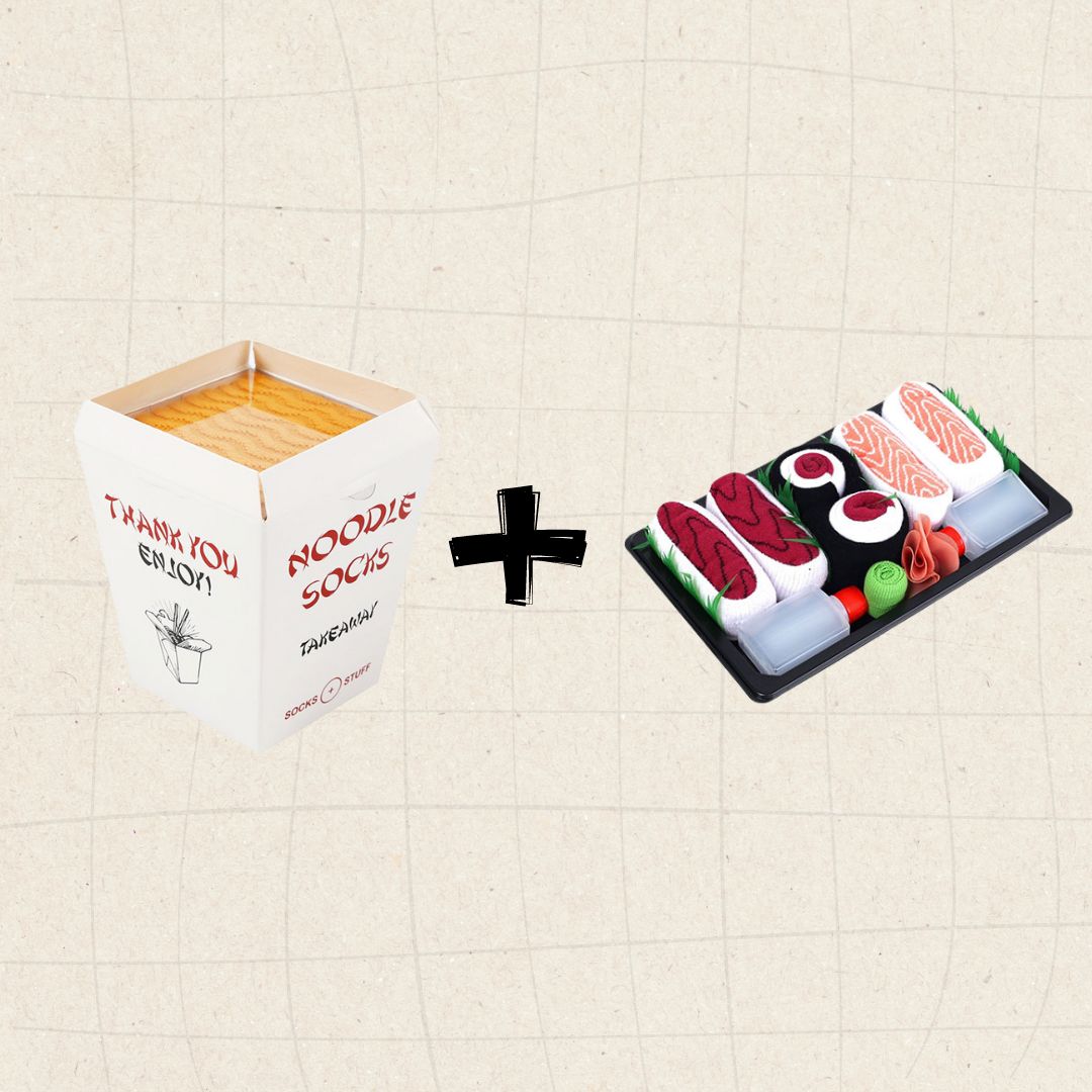 Gif Bundle Pack:Noodle+Three Pair Sushi Socks Box