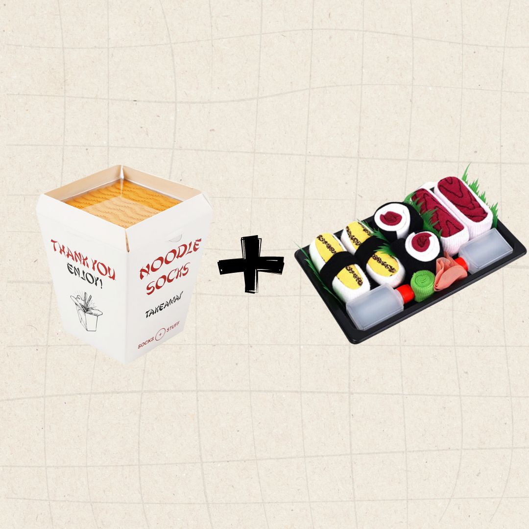 Gif Bundle Pack:Noodle+Three Pair Sushi Socks Box